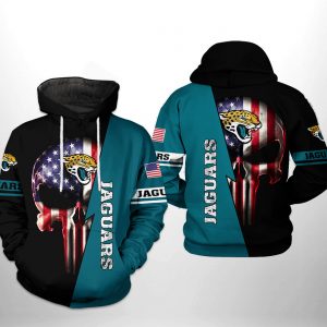 Jacksonville Jaguars NFL US Flag Skull Team 3D Printed Hoodie/Zipper Hoodie