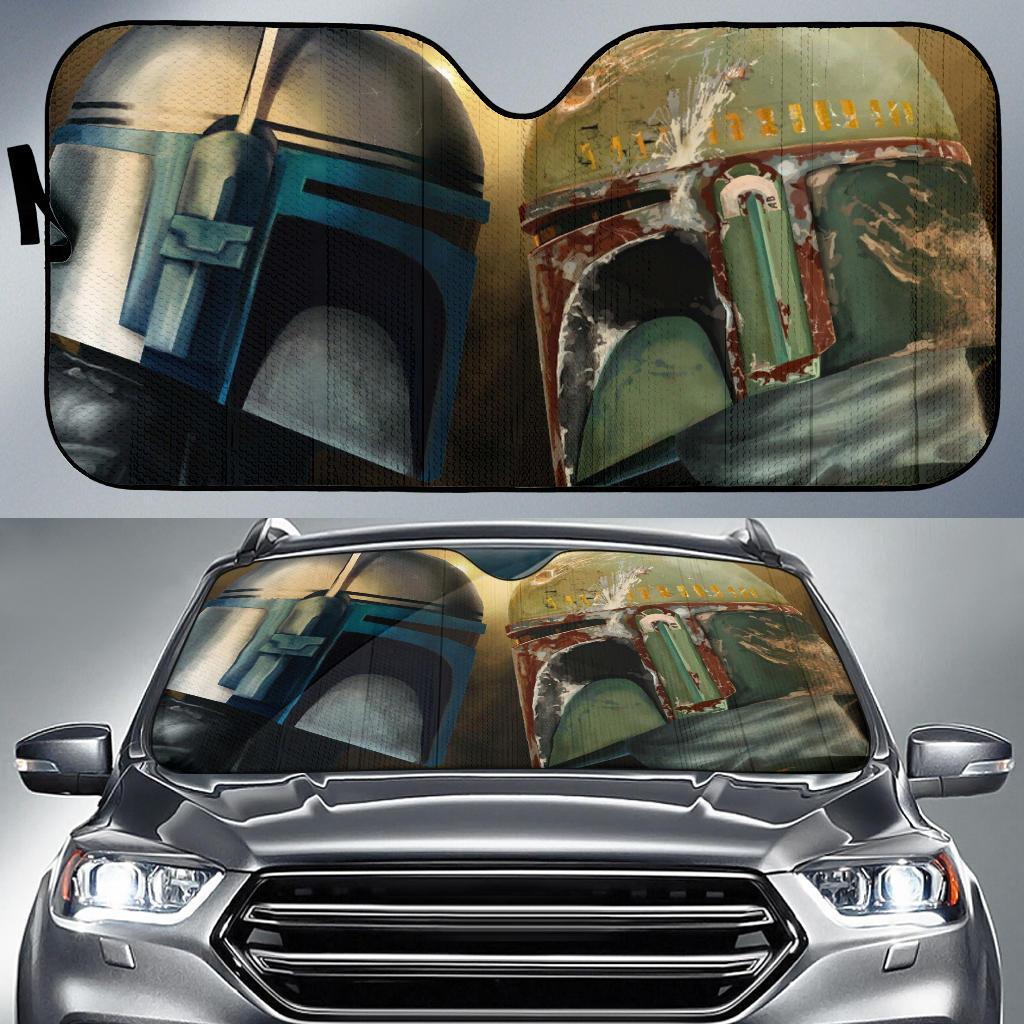 Jango Fett Vs Boba Fetts Car Auto Sun Shade Jango Fett Vs Boba Fetts Car Auto Sun Shade