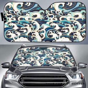 Japanese Wave Pattern Car Auto Sun Shade