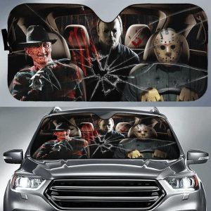 Jason Voorhees X Michael Myers X Freddy Krueger Car Auto Sun Shade