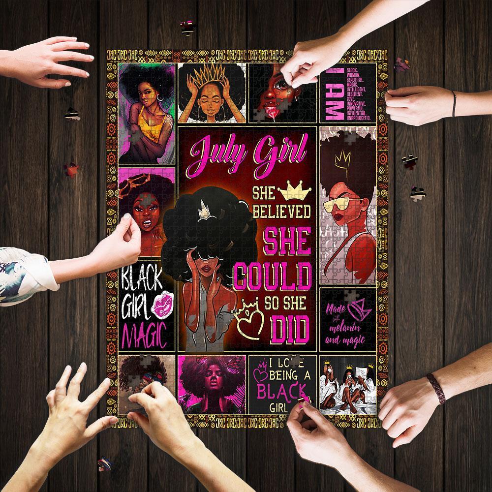 July Girl, Black Girl, She Believed She Could So She Did Jigsaw Puzzle Set July Girl, Black Girl, She Believed She Could So She Did Jigsaw Puzzle Set