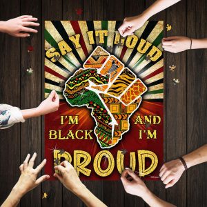 Juneteenth Say It Loud I am Black And I am Proud Jigsaw Puzzle Set