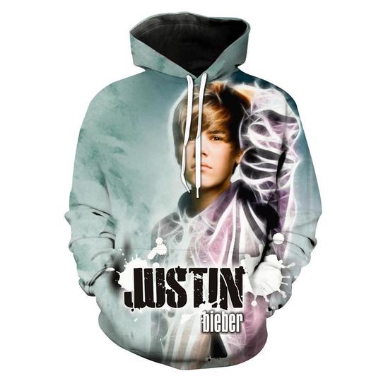 Justin Bieber 3D Printed Hoodie/Zipper Hoodie Justin Bieber 3D Printed Hoodie/Zipper Hoodie