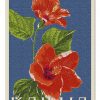 Kailua, Hawaii Red Hibiscus Flower Letterpress Jigsaw Puzzle Set