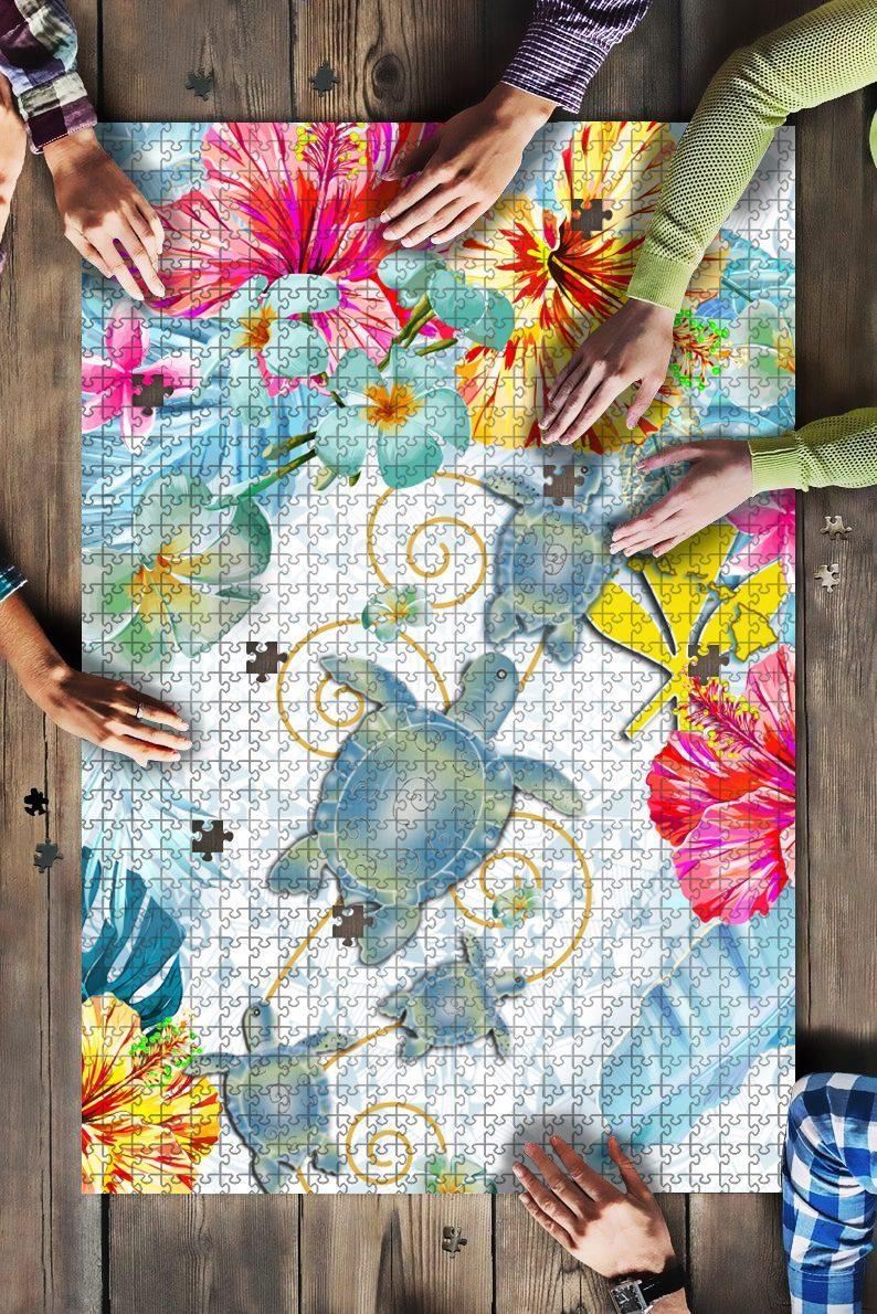 Kanaka Maoli (Hawaiian) Hibiscus Turtle Jigsaw Puzzle Set Kanaka Maoli (Hawaiian) Hibiscus Turtle Jigsaw Puzzle Set