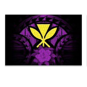 Kanaka Maoli (Hawaiian) Polynesian Hibiscus Purple Jigsaw Puzzle Set