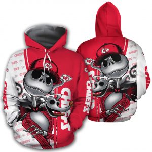 Kansas City Chiefs 3D Jack Skellington 3D Printed Hoodie/Zipper Hoodie