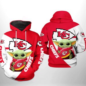 Kansas City Chiefs NFL Baby Yoda Team 3D Printed Hoodie/Zipper Hoodie