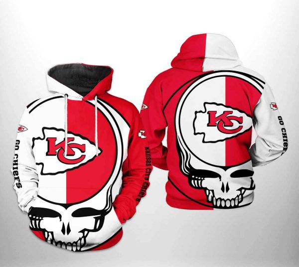 Kansas City Chiefs NFL Grateful Dead 3D Printed Hoodie/Zipper Hoodie