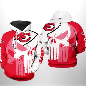 Kansas City Chiefs NFL Team Skull 3D Printed Hoodie/Zipper Hoodie