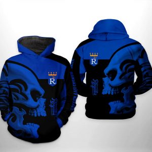 Kansas City Royals MLB Skull 3D Printed Hoodie/Zipper Hoodie