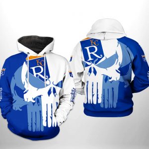 Kansas City Royals MLB Team Skull 3D Printed Hoodie/Zipper Hoodie