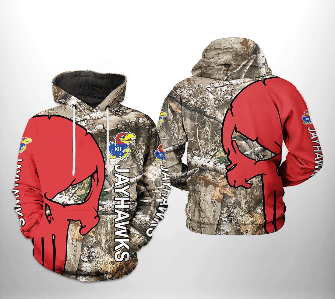 Kansas Jayhawks NCAA Camo Veteran Hunting 3D Printed Hoodie/Zipper Hoodie Kansas Jayhawks NCAA Camo Veteran Hunting 3D Printed Hoodie/Zipper Hoodie
