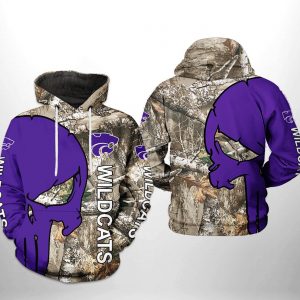 Kansas State Wildcats NCAA Camo Veteran Hunting 3D Printed Hoodie/Zipper Hoodie