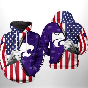 Kansas State Wildcats NCAA US Flag 3D Printed Hoodie/Zipper Hoodie