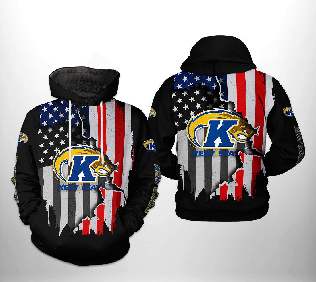 Kent State Golden Flashers NCAA US Flag 3D Printed Hoodie/Zipper Hoodie Kent State Golden Flashers NCAA US Flag 3D Printed Hoodie/Zipper Hoodie