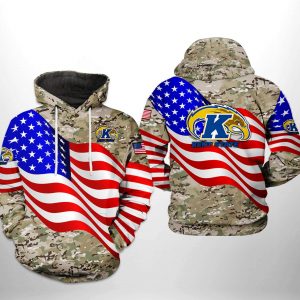 Kent State Golden Flashers NCAA US Flag Camo Veteran 3D Printed Hoodie/Zipper Hoodie