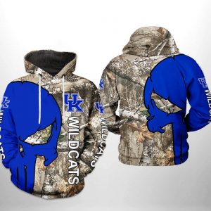 Kentucky Wildcats NCAA Camo Veteran Hunting 3D Printed Hoodie/Zipper Hoodie