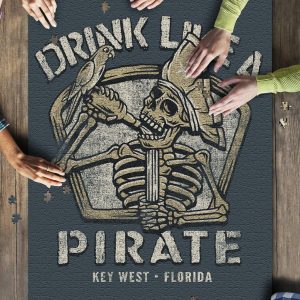 Key West, Florida Drink Like A Pirate Jigsaw Puzzle Set