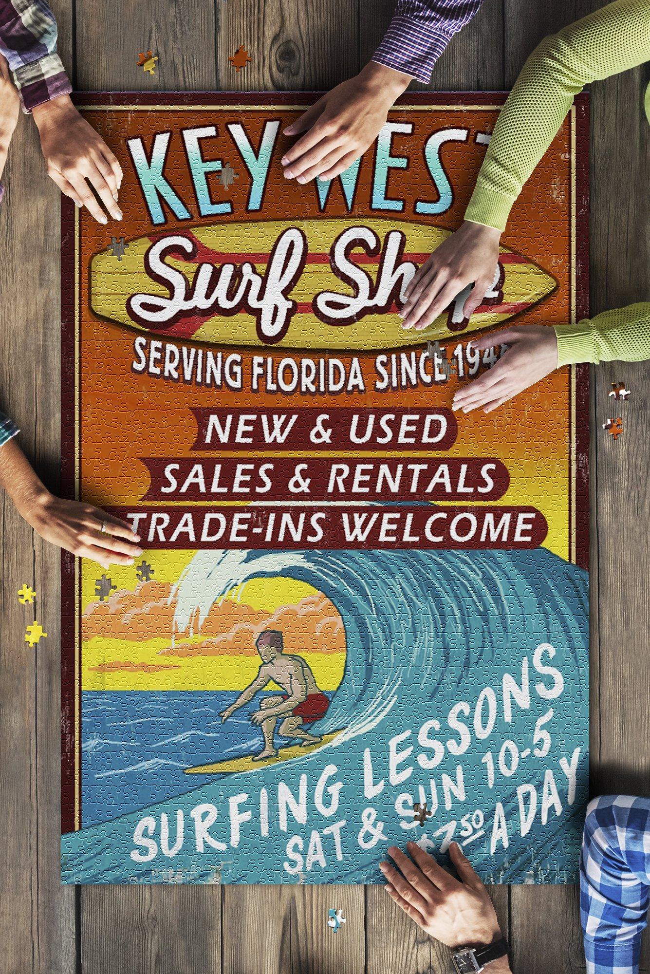 Key West, Florida Surf Shop Vintage Sign Jigsaw Puzzle Set Key West, Florida Surf Shop Vintage Sign Jigsaw Puzzle Set