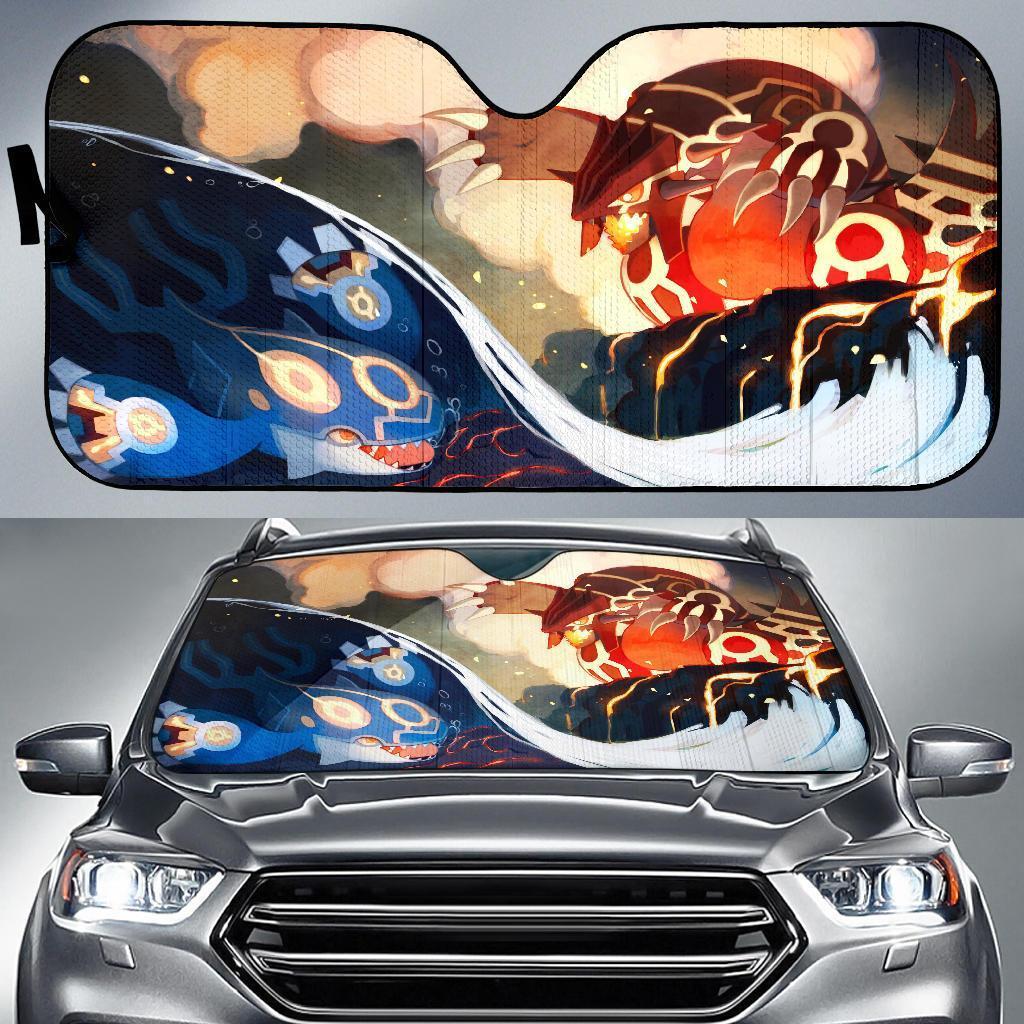 Kyogre And Groudons Car Auto Sun Shade Kyogre And Groudons Car Auto Sun Shade