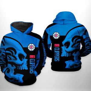 LA Clippers NBA Skull Team 3D Printed Hoodie/Zipper Hoodie