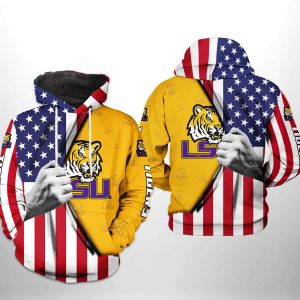 LSU Tigers NCAA US Flag 3D Printed Hoodie/Zipper Hoodie