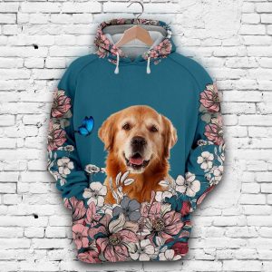 Labrador Retriever And Flower 3D Printed Hoodie/Zipper Hoodie