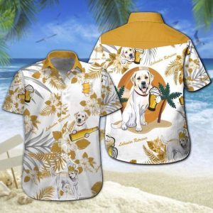 Labrador Retriever Beer Hawaiian Shirt Summer Button Up