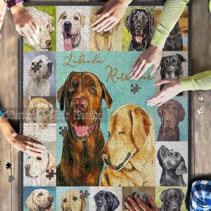 Labrador Retriever Black And Golden Jigsaw Puzzle Set