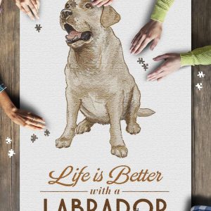 Labrador Retriever Life Is Better Jigsaw Puzzle Set