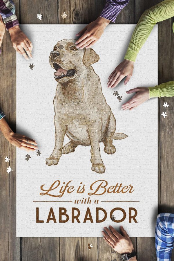 Labrador Retriever Life Is Better Jigsaw Puzzle Set