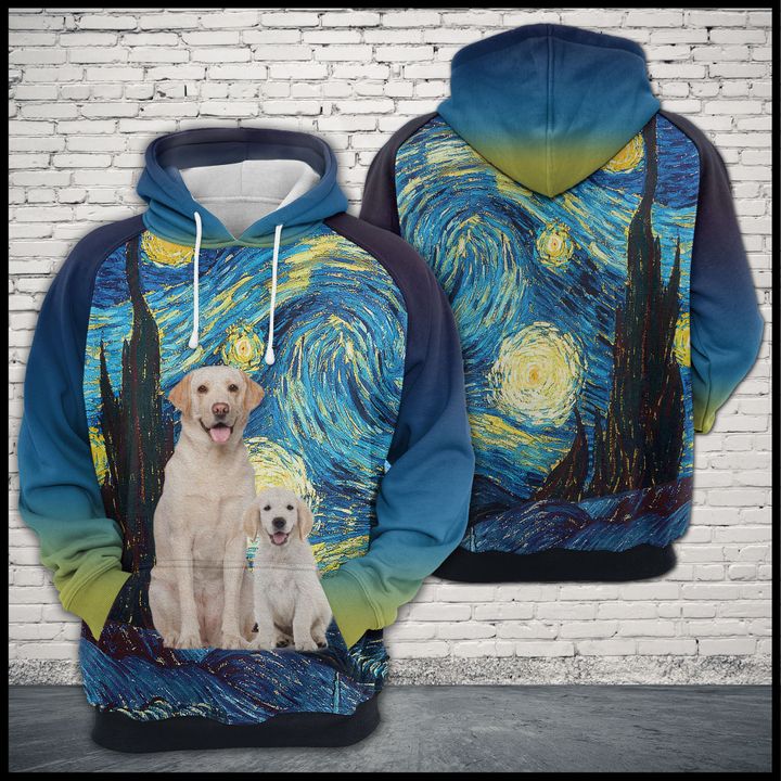 Labrador Retriever Starry Night 3D Printed Hoodie/Zipper Hoodie Labrador Retriever Starry Night 3D Printed Hoodie/Zipper Hoodie