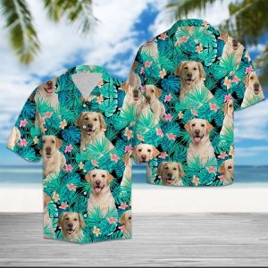 Labrador Retriever Tropical Hawaiian Shirt Summer Button Up
