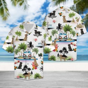 Labrador Retriever Vacation Hawaiian Shirt Summer Button Up