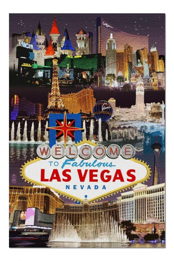 Las Vegas Casinos And Hotels Jigsaw Puzzle Set