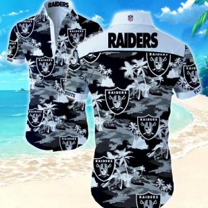 Las Vegas Raiders Coconut Tree Hawaiian Shirt Summer Button Up