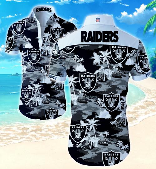 Las Vegas Raiders Coconut Tree Hawaiian Shirt Summer Button Up