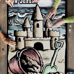 Lavallette, New Jersey Sandcastle Scratchboard Jigsaw Puzzle Set