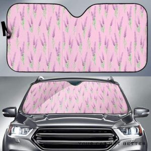 Lavender Pattern Pink Car Auto Sun Shade