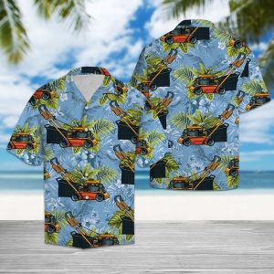 Lawn Mower Hawaiian Shirt Summer Button Up