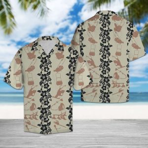 Lawn Mower Pattern Hawaiian Shirt Summer Button Up