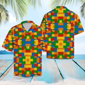 Lego Colorful Hawaiian Shirt Summer Button Up