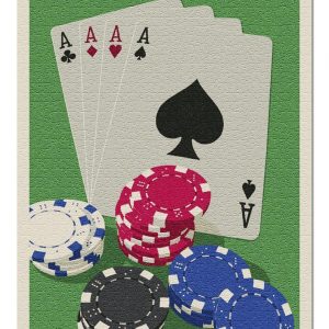 Letterpress, Poker Cards And Chips Jigsaw Puzzle Set
