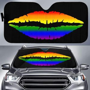 Lgbt Pride Lovers Lips Car Auto Sun Shade