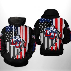 Liberty Flames NCAA US Flag 3D Printed Hoodie/Zipper Hoodie