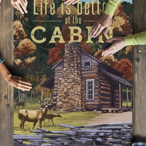 Life Is Better At The Cabin National Park Wpa Sentiment Jigsaw Puzzle Set