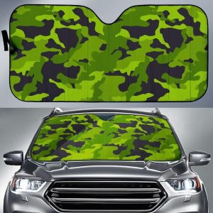 Lime Green Camouflage Car Auto Sun Shade