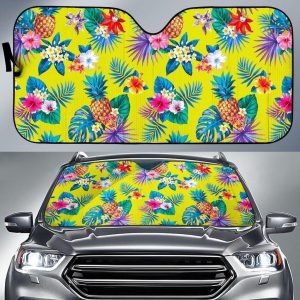 Lime Hawaiian Pineapple Car Auto Sun Shade