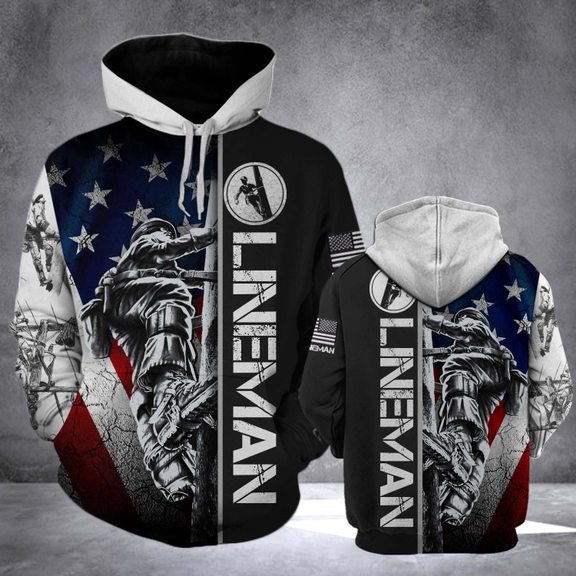 Lineman 3D Printed Hoodie/Zipper Hoodie Lineman 3D Printed Hoodie/Zipper Hoodie